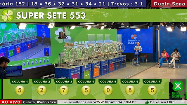 Resultado da Super Sete 553