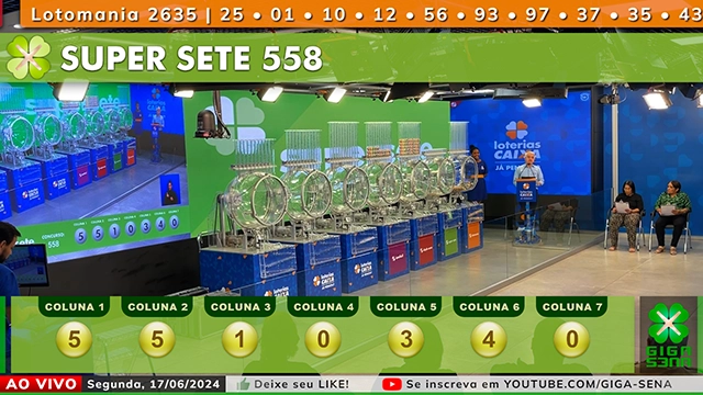 Resultado da Super Sete 558