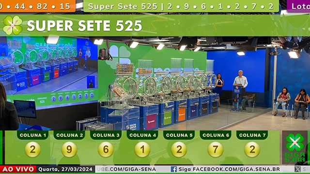 Sorteio da Super Sete 525 - Foto: Reprodução / Caixa