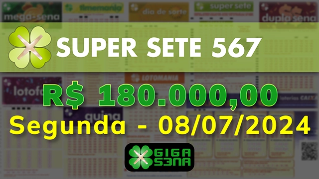 Sorteio da Super Sete 567