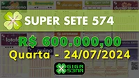 Sorteio da Super Sete 574