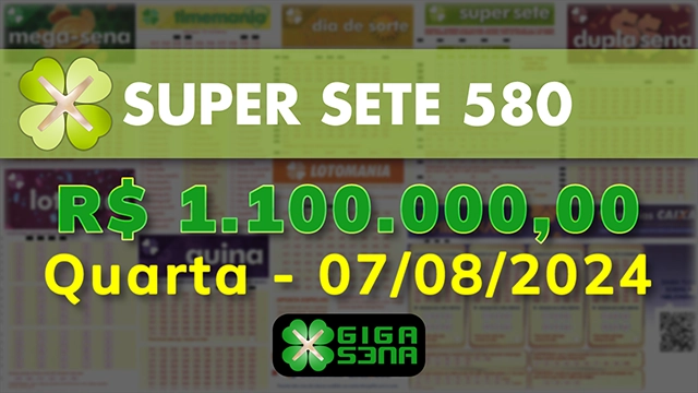 Sorteio da Super Sete 580