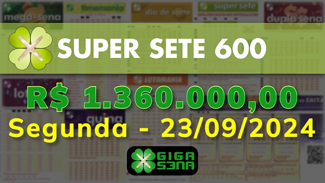 Sorteio da Super Sete 600