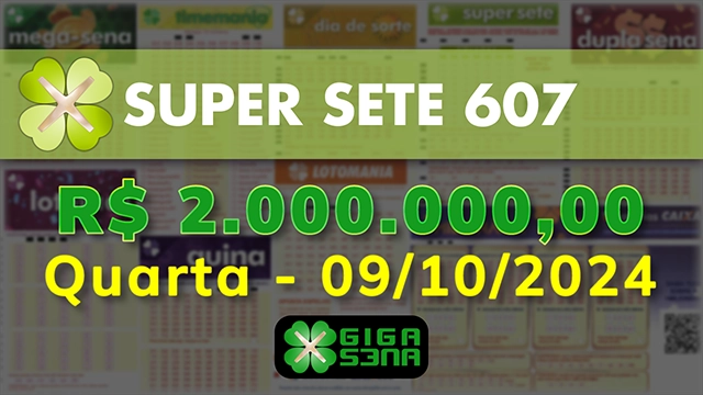 Sorteio da Super Sete 607