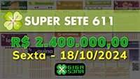 Sorteio da Super Sete 611