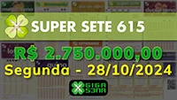 Sorteio da Super Sete 615