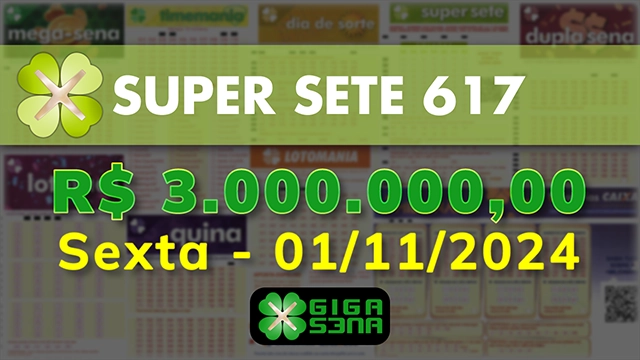 Sorteio da Super Sete 617