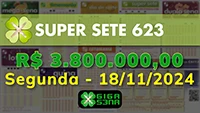 Sorteio da Super Sete 623