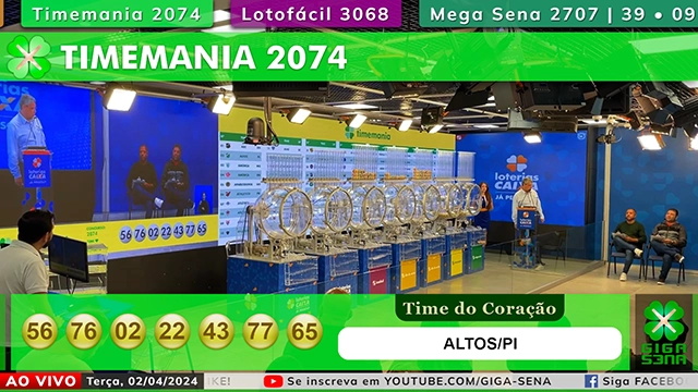 Resultado da Timemania 2074