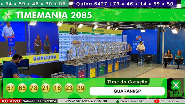 Resultado da Timemania 2085