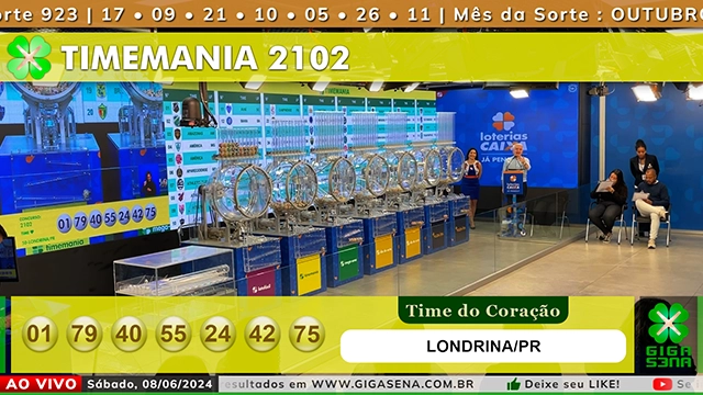 Resultado da Timemania 2102