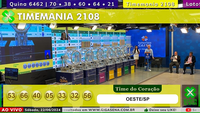 Resultado da Timemania 2108