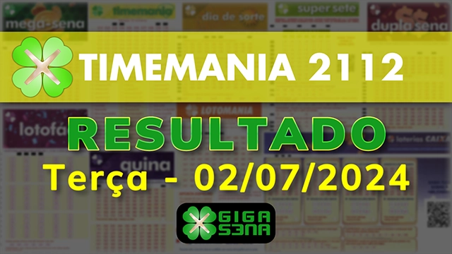 Resultado da Timemania 2112