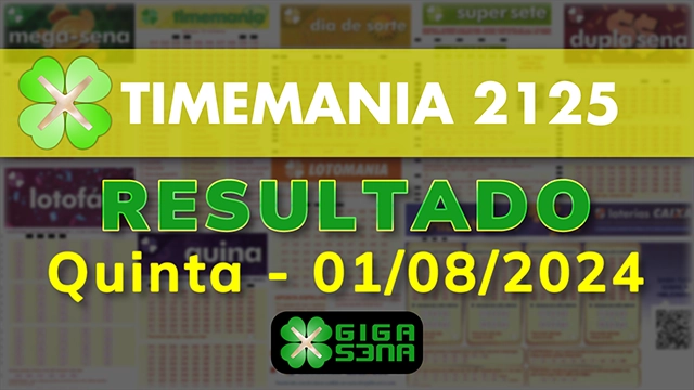 Resultado da Timemania 2125