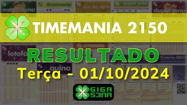 Resultado da Timemania 2150