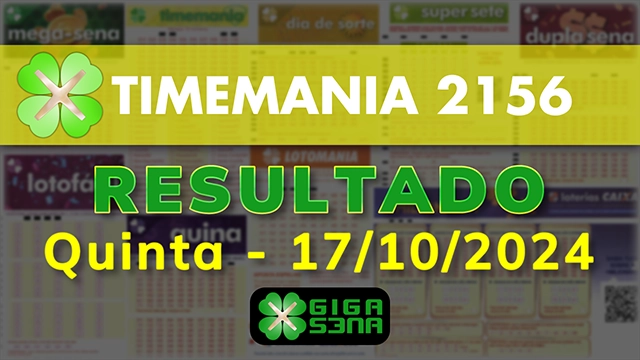 Resultado da Timemania 2156