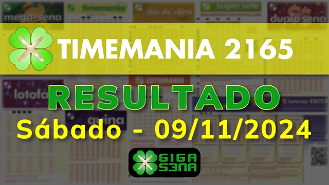 Resultado da Timemania 2165