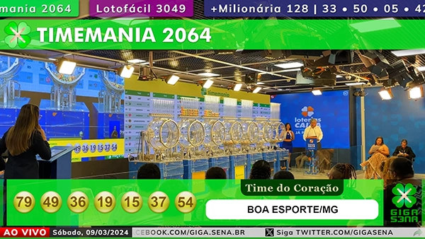 Sorteio da Timemania 2064 - Foto: Reprodução / Caixa