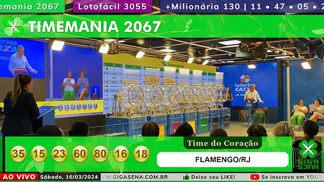 Sorteio da Timemania 2067 - Foto: Reprodução / Caixa