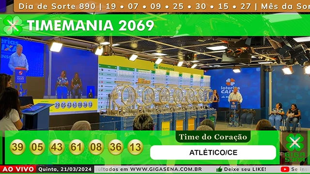 Sorteio da Timemania 2069 - Foto: Reprodução / Caixa