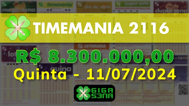 Sorteio da Timemania 2116