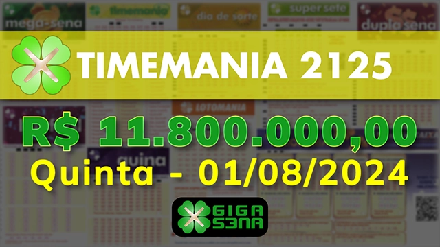 Sorteio da Timemania 2125