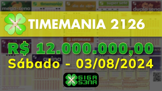 Sorteio da Timemania 2126