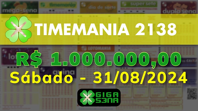 Sorteio da Timemania 2138