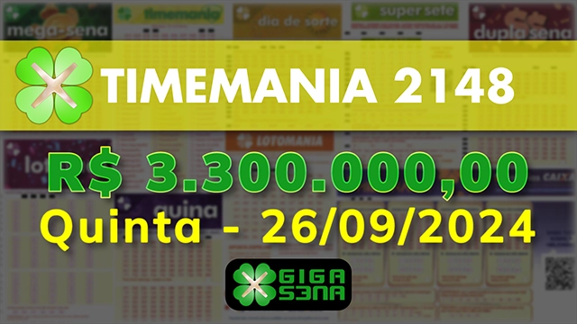 Sorteio da Timemania 2148