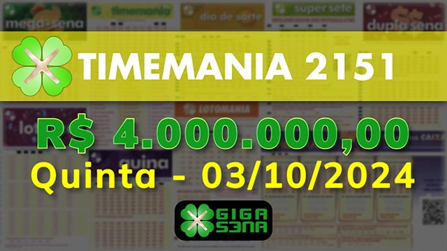 Sorteio da Timemania 2151