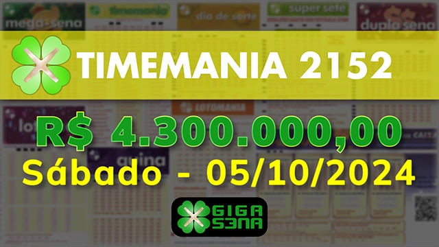 Sorteio da Timemania 2152