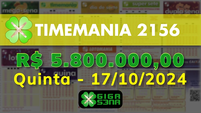 Sorteio da Timemania 2156