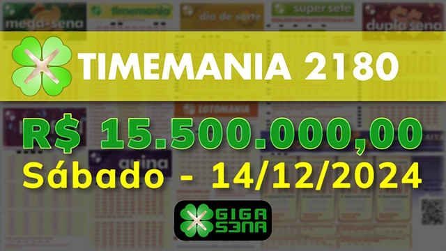 Sorteio da Timemania 2180